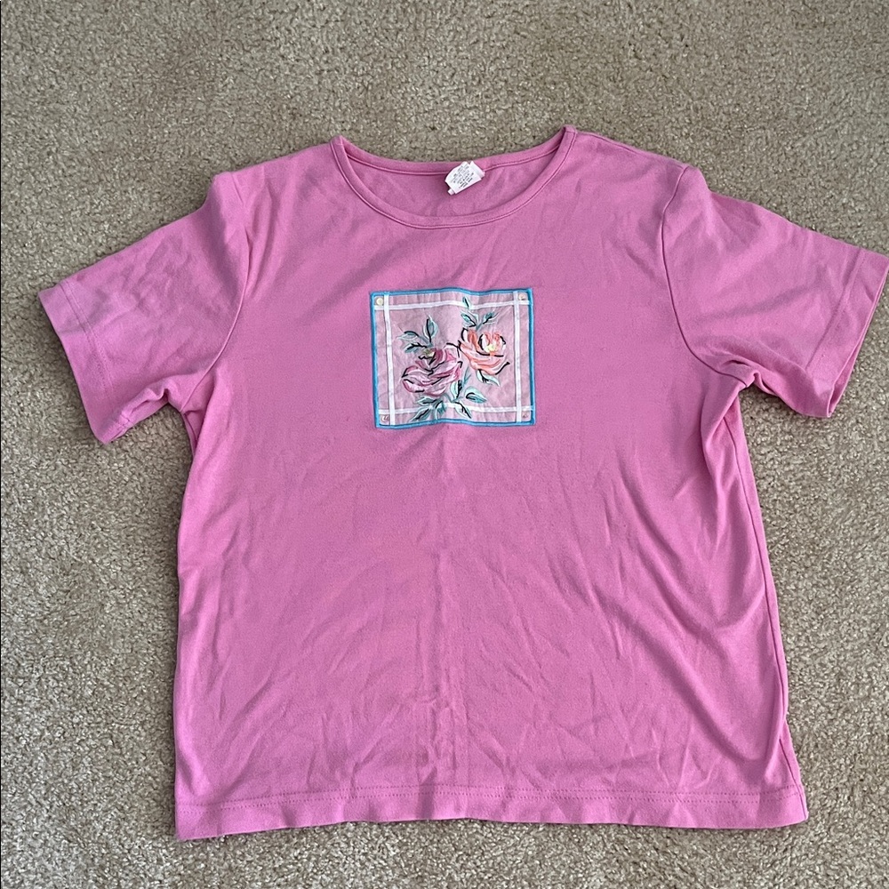 G.W. Pink Floral Women's T-Shirt Size M